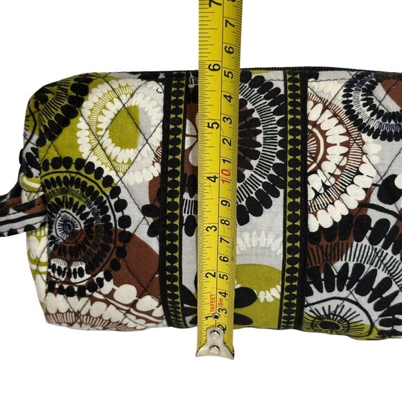 Vera Bradley Cocoa Moss Medium Cosmetic Makeup Bag Medallion Green White Brown - Picture 9 of 11